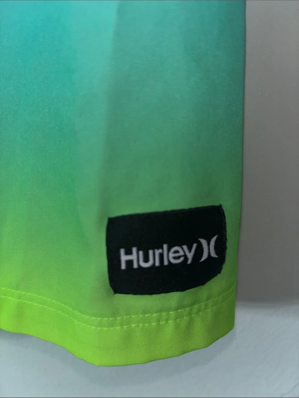 Hurley Swimsuit Swim Trunks Shorts Blue Green Boys Size XL 14/16